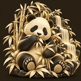 Panda eating bamboo — Bsb007